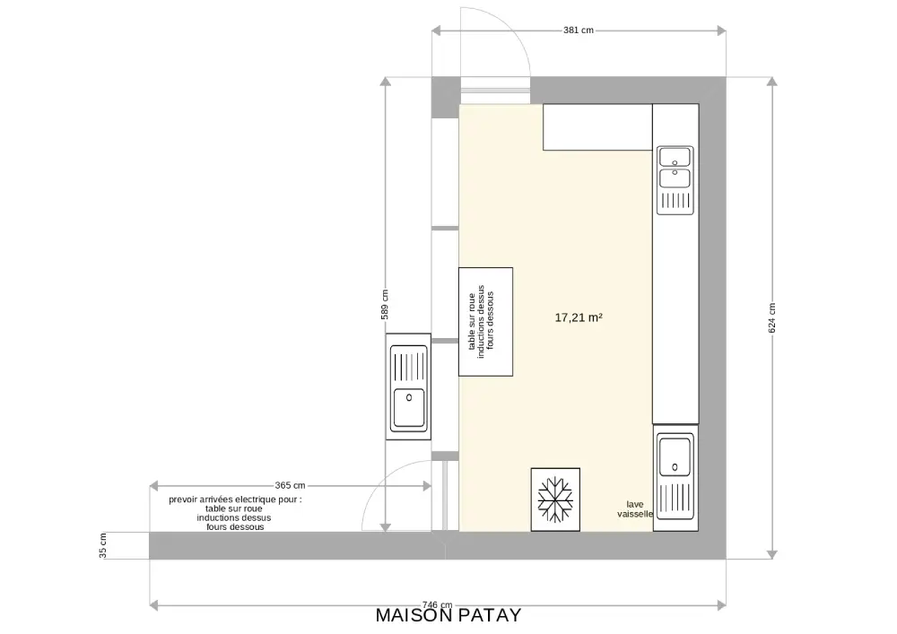 Plan d'installation de la cuisine